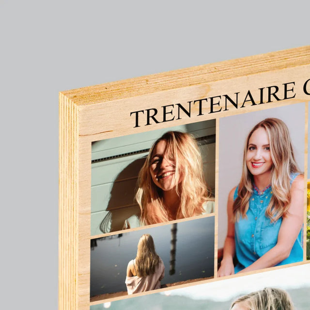 Le Collage Photo: Trentenaire Chaude - Impression Sur Bois