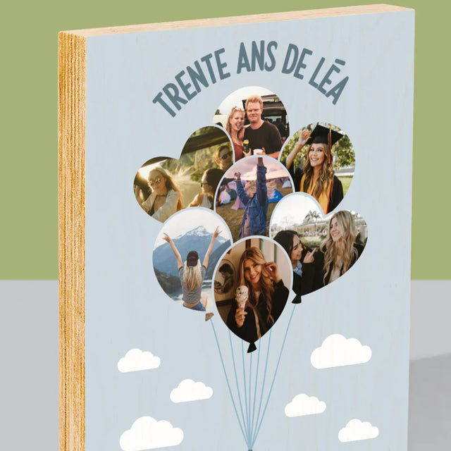 Forme Des Photos: Trente Ans Ballons - Impression Sur Bois