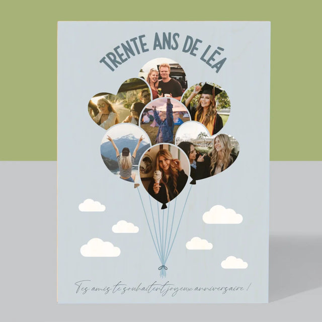 Forme Des Photos: Trente Ans Ballons - Impression Sur Bois