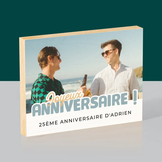 La Photo Et Un Texte: 25E Anniversaire Joyeux Anniversaire - Impression Sur Bois