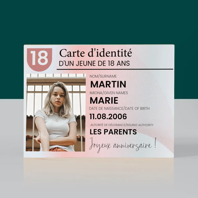 La Photo Et Un Texte: Carte D'Identité - Impression Sur Bois