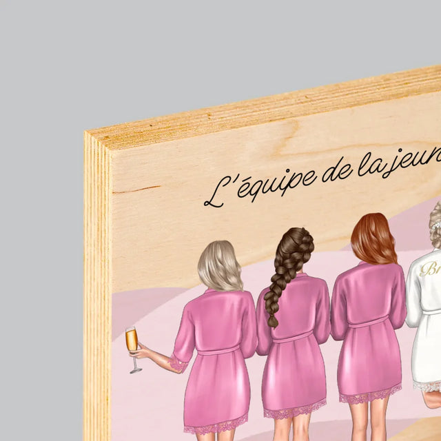 La Création Du Personnage: L'Équipe De La Jeune Mariée  - Impression Sur Bois