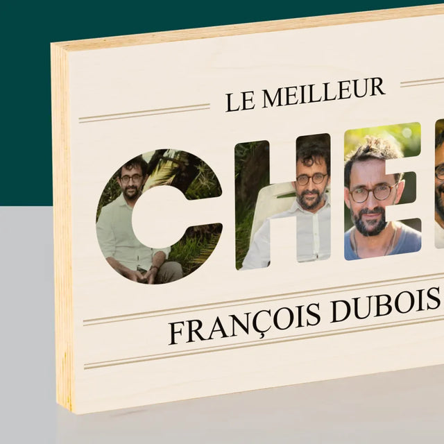 Collage Photo De Lettre: Le Meilleur Chef 2 - Impression Sur Bois