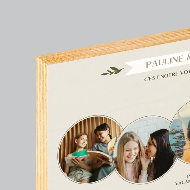 Le Collage Photo: C'Est Notre Voyage Ensemble - Impression Sur Bois