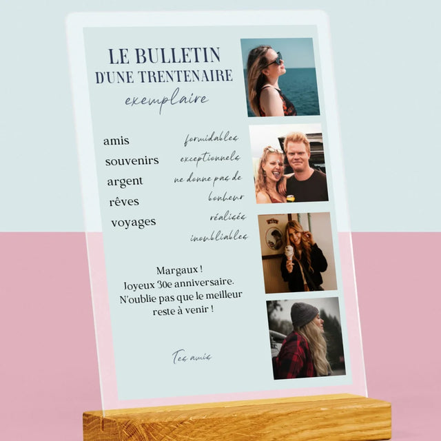 Le Collage Photo: Le Bulletin D'Une Trentenaire Exemplaire - Impression Sur Verre Acrylique