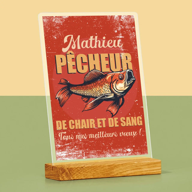 Le Prénom Et Un Texte: Pêcheur De Chair Et De Sang - Impression Sur Verre Acrylique