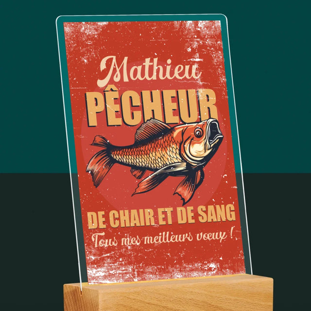 Le Prénom Et Un Texte: Pêcheur De Chair Et De Sang - Impression Sur Verre Acrylique