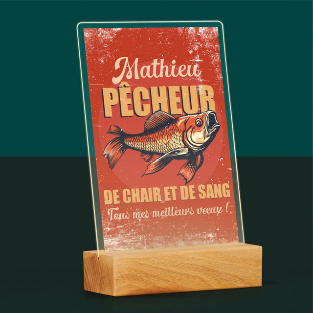 Le Prénom Et Un Texte: Pêcheur De Chair Et De Sang - Impression Sur Verre Acrylique