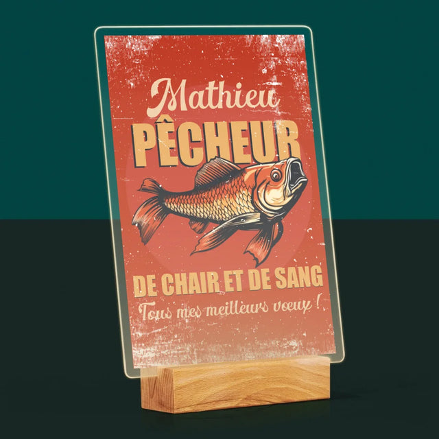 Le Prénom Et Un Texte: Pêcheur De Chair Et De Sang - Impression Sur Verre Acrylique