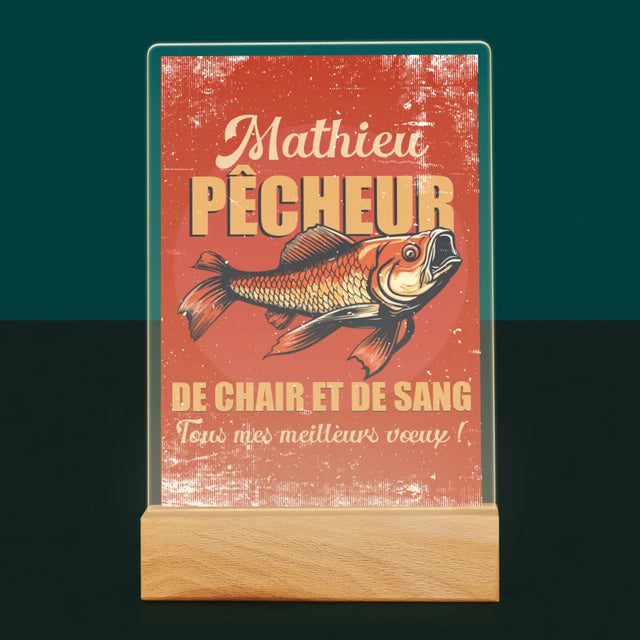 Le Prénom Et Un Texte: Pêcheur De Chair Et De Sang - Impression Sur Verre Acrylique