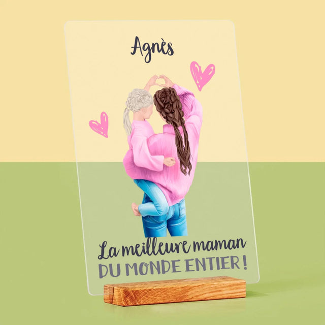 La Création Du Personnage: La Meilleure Maman Du Monde - Impression Sur Verre Acrylique