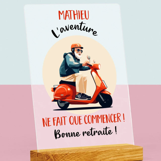 Le Prénom Et Un Texte: L'Aventure Ne Fait Que Commencer - Impression Sur Verre Acrylique