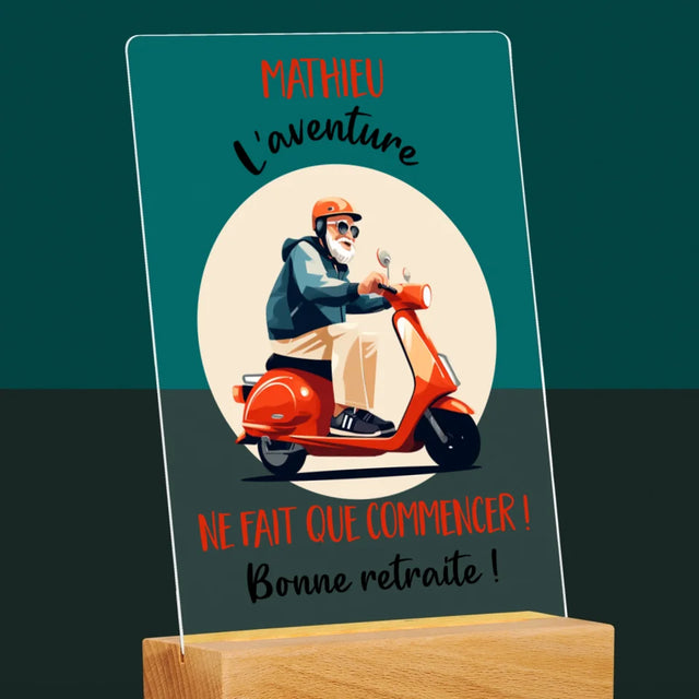 Le Prénom Et Un Texte: L'Aventure Ne Fait Que Commencer - Impression Sur Verre Acrylique