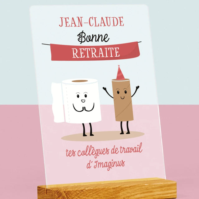 Le Prénom Et Un Texte: Bonne Retraite - Impression Sur Verre Acrylique