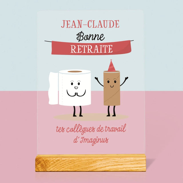 Le Prénom Et Un Texte: Bonne Retraite - Impression Sur Verre Acrylique