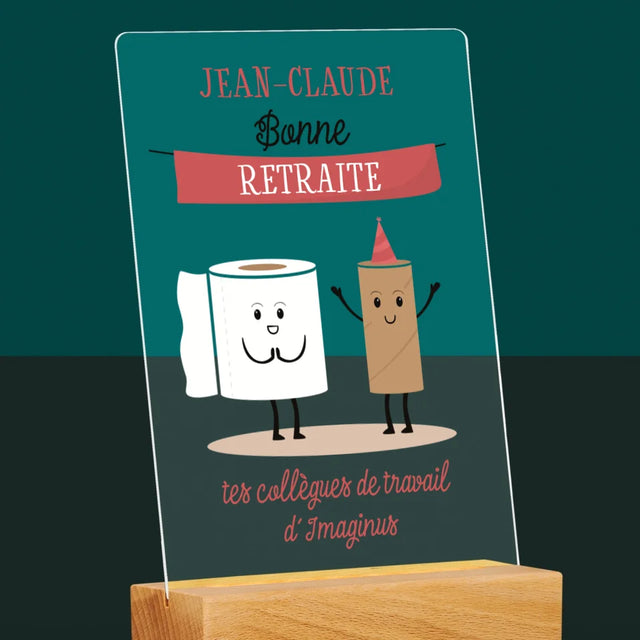 Le Prénom Et Un Texte: Bonne Retraite - Impression Sur Verre Acrylique