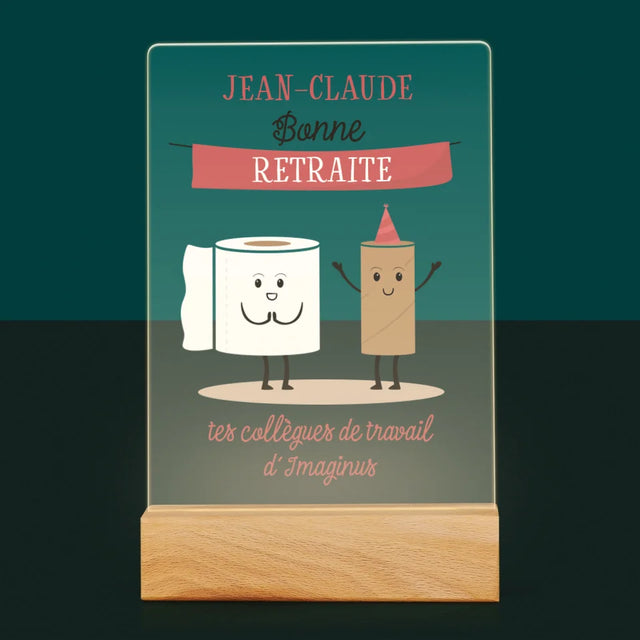 Le Prénom Et Un Texte: Bonne Retraite - Impression Sur Verre Acrylique