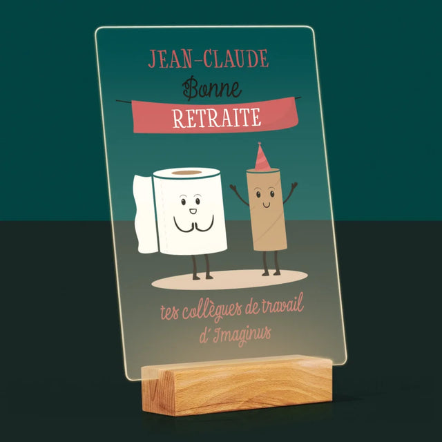 Le Prénom Et Un Texte: Bonne Retraite - Impression Sur Verre Acrylique