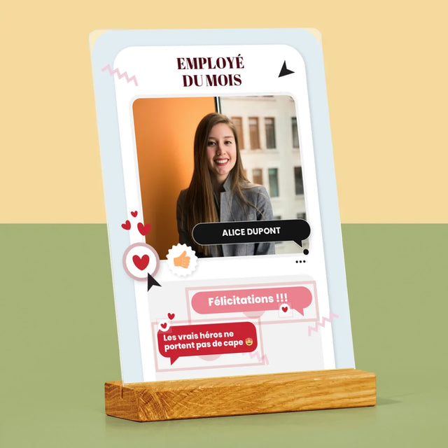 La Photo Et Un Texte: Employé Du Mois - Impression Sur Verre Acrylique