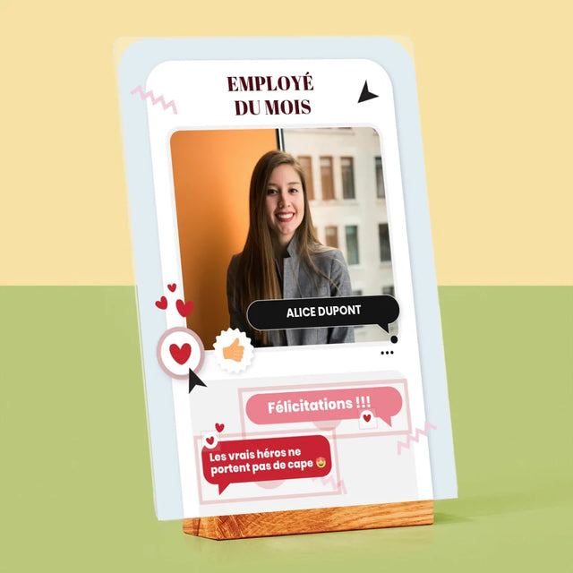 La Photo Et Un Texte: Employé Du Mois - Impression Sur Verre Acrylique
