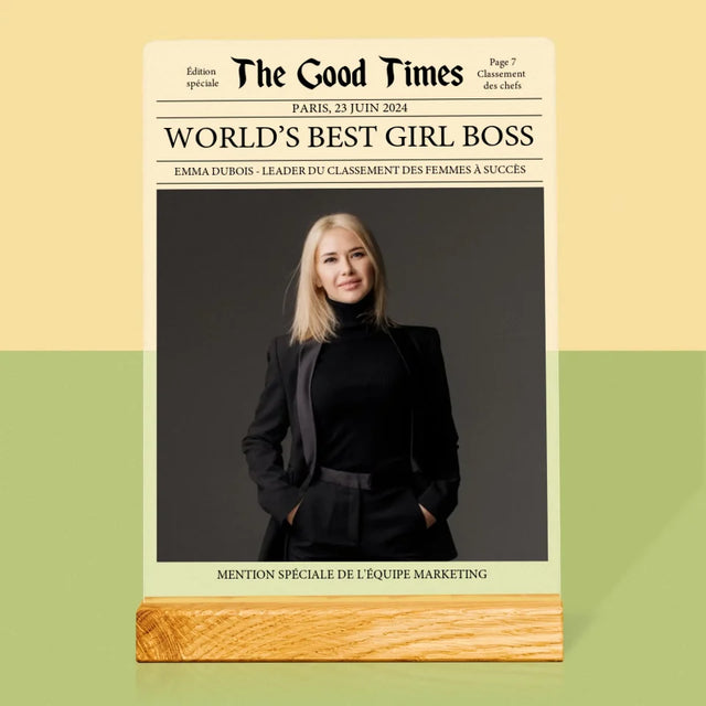 La Couverture De Magazine: World’S Best Girl Boss - Impression Sur Verre Acrylique