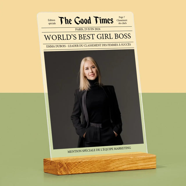 La Couverture De Magazine: World’S Best Girl Boss - Impression Sur Verre Acrylique