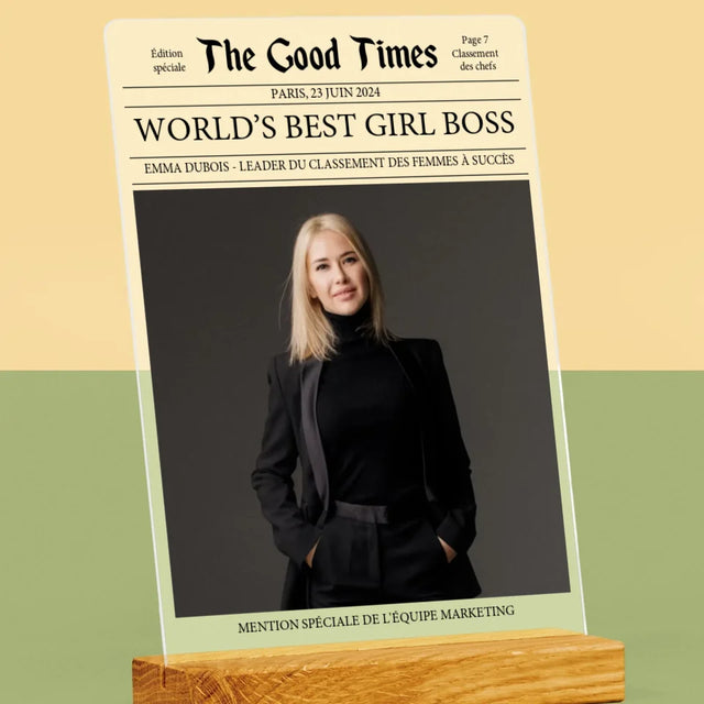 La Couverture De Magazine: World’S Best Girl Boss - Impression Sur Verre Acrylique