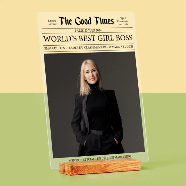 La Couverture De Magazine: World’S Best Girl Boss - Impression Sur Verre Acrylique