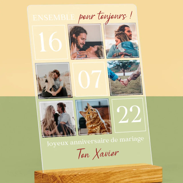 Le Collage Photo: Ensemble Pour Toujours - Impression Sur Verre Acrylique