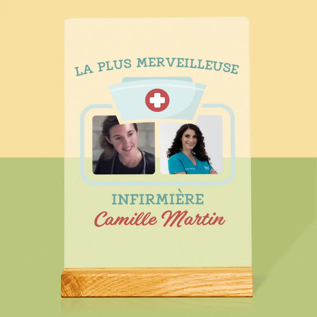 Le Collage Photo: La Plus Merveilleuse Infirmière - Impression Sur Verre Acrylique