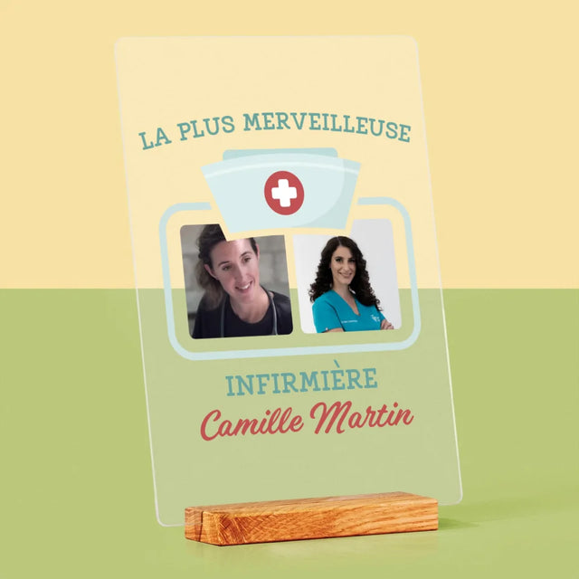 Le Collage Photo: La Plus Merveilleuse Infirmière - Impression Sur Verre Acrylique