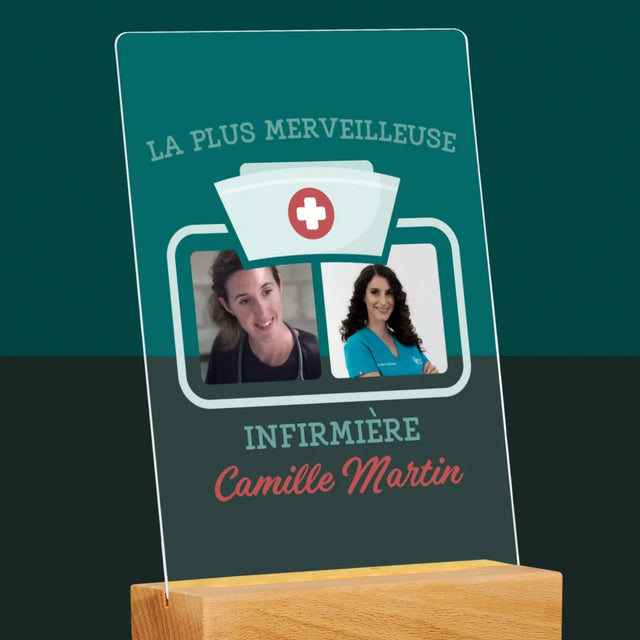 Le Collage Photo: La Plus Merveilleuse Infirmière - Impression Sur Verre Acrylique