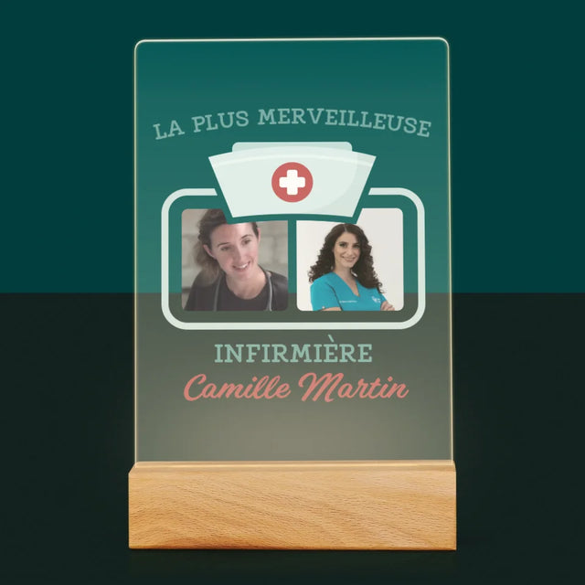 Le Collage Photo: La Plus Merveilleuse Infirmière - Impression Sur Verre Acrylique