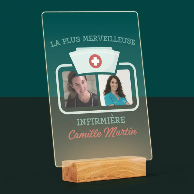 Le Collage Photo: La Plus Merveilleuse Infirmière - Impression Sur Verre Acrylique