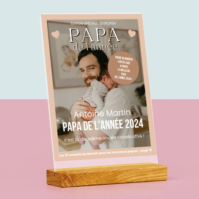 La Couverture De Magazine: Papa De L'Année - Impression Sur Verre Acrylique