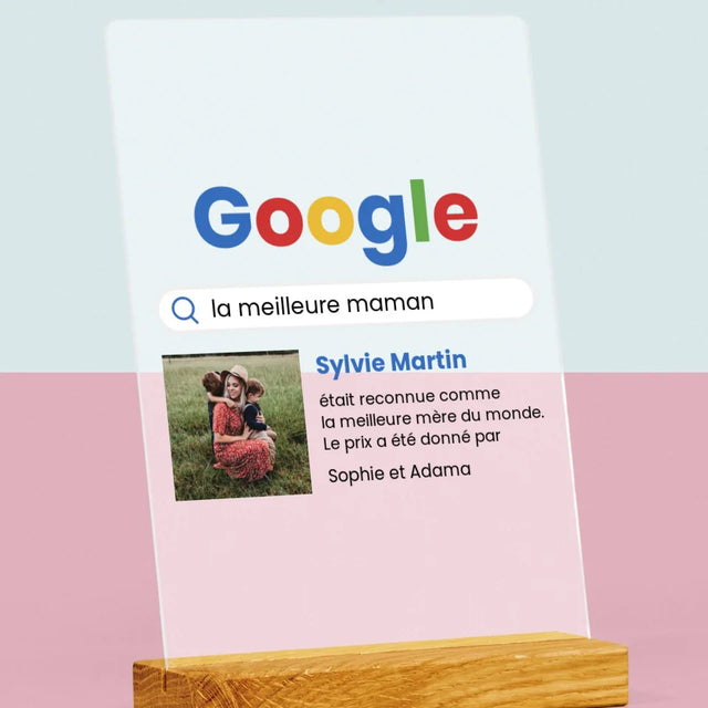 La Photo Et Un Texte: Meilleure Maman, Le Résultat Google - Impression Sur Verre Acrylique 