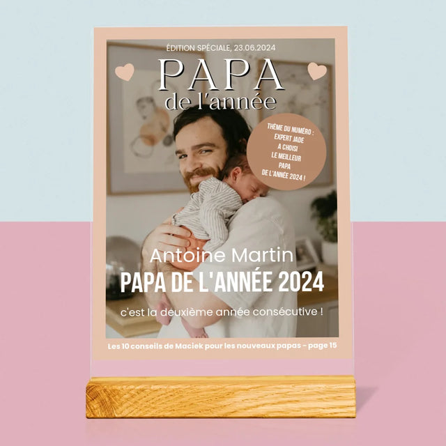 La Couverture De Magazine: Papa De L'Année - Impression Sur Verre Acrylique