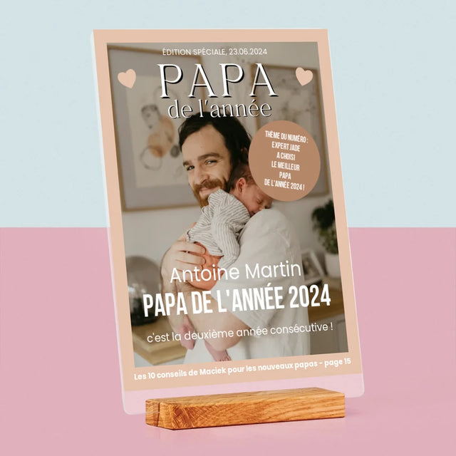 La Couverture De Magazine: Papa De L'Année - Impression Sur Verre Acrylique