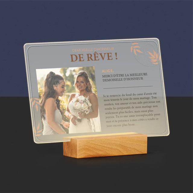 La Photo Et Un Texte: La Demoiselle D'Honneur De Rêve - Impression Sur Verre Acrylique