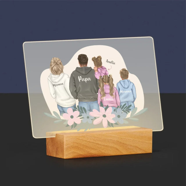 La Création Du Personnage: Famille Avec Enfants - Impression Sur Verre Acrylique