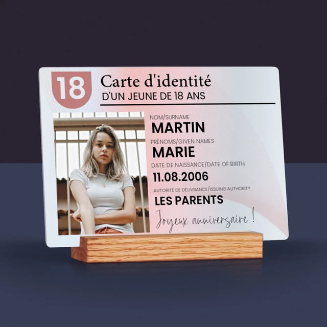 La Photo Et Un Texte: Carte D'Identité - Impression Sur Verre Acrylique