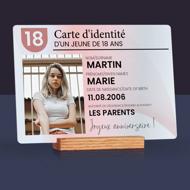 La Photo Et Un Texte: Carte D'Identité - Impression Sur Verre Acrylique