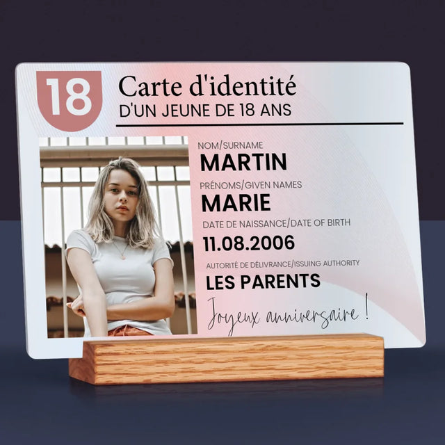 La Photo Et Un Texte: Carte D'Identité - Impression Sur Verre Acrylique