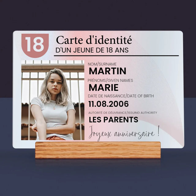 La Photo Et Un Texte: Carte D'Identité - Impression Sur Verre Acrylique