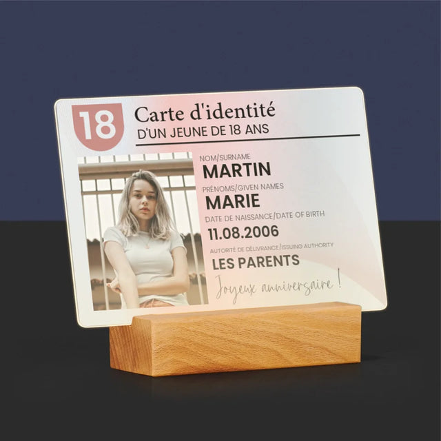 La Photo Et Un Texte: Carte D'Identité - Impression Sur Verre Acrylique