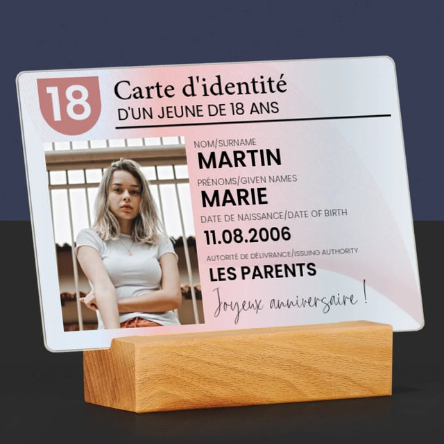 La Photo Et Un Texte: Carte D'Identité - Impression Sur Verre Acrylique