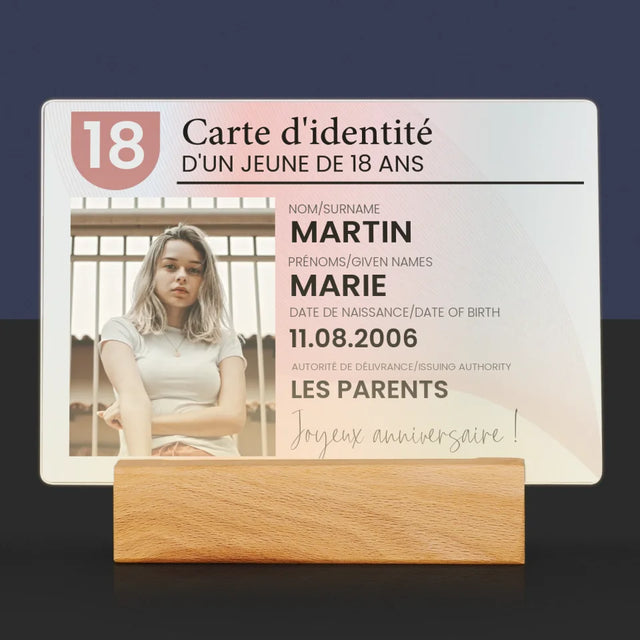 La Photo Et Un Texte: Carte D'Identité - Impression Sur Verre Acrylique