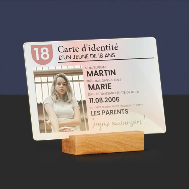 La Photo Et Un Texte: Carte D'Identité - Impression Sur Verre Acrylique