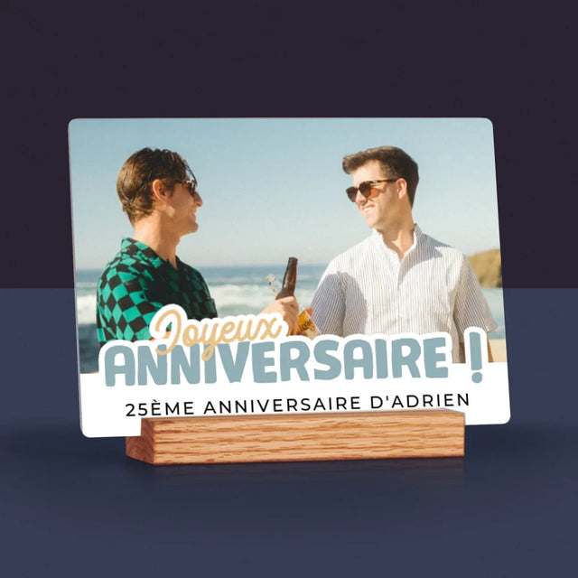 La Photo Et Un Texte: 25E Anniversaire Joyeux Anniversaire - Impression Sur Verre Acrylique