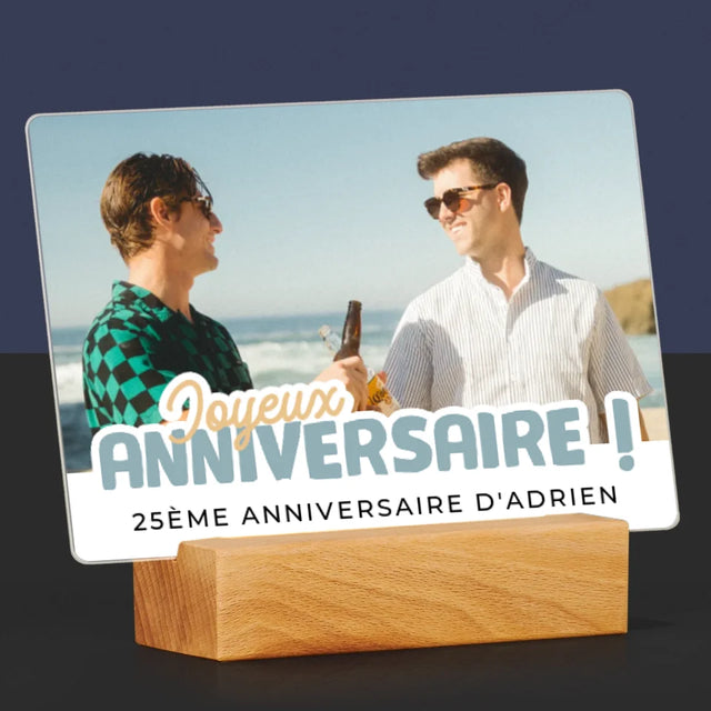 La Photo Et Un Texte: 25E Anniversaire Joyeux Anniversaire - Impression Sur Verre Acrylique